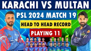 Multan Sultans vs Karachi Kings PSL 2024 Match Details  Playing 11  Head to Head Record [upl. by Maguire]