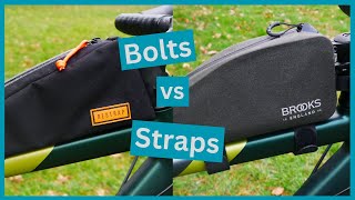 Top tube bag bolts or straps Restrap  Brooks [upl. by Gibbeon411]