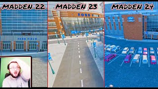 HOW MUCH HAS THE DETROIT LIONS STADIUM CHANGED IN THE LAST THREE MADDENS  I NOCLIPPED OUTSIDE [upl. by Kinny]