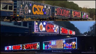 Chasing The New CSX Holiday Express in Daylight Dusk amp Dark [upl. by Wack]