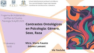 Contrastes Ontológicos en Psicología Género Sexo Raza [upl. by Morgana]