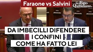 Faraone vs Salvini lo scontro in Aula quotDa imbecilli difendere i confini cosìquot [upl. by Gittel600]