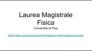 Presentazione Laurea Magistrale in Fisica [upl. by Aitnahc]