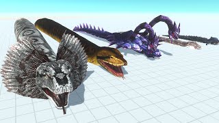 Snake of Evolution VS All Dinosaurs with Aquatics ARBS Game Animal Revolt Battle Simulator [upl. by Olenolin295]