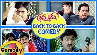 Back to Back Best Comedy Scenes  Thammudu Telugu Movie  Pawan Kalyan  Brahmanandam  Ali [upl. by Aisauqal]