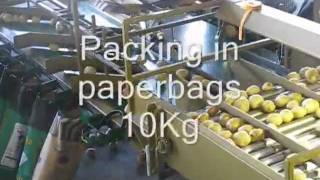 Potato Line washing drying grading weighing and packaging the potatoes [upl. by Brabazon]