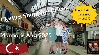 Clothes shopping prices in Marmaris Turkey August 2023  Inflation hits Turkey  Family clothes haul [upl. by Ecylahs971]