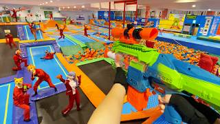 Nerf War  Amusement Park Battle 58 Nerf First Person Shooter [upl. by Aretak922]