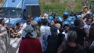 Italy angry locals refuse to accept migrants in their communities [upl. by Eidna]