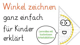 Winkel zeichnen  einfach erklärt  Mathematik mit dem Geodreieck [upl. by Holle]