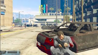 GTA 5 LSPD Vs Michael 720p Pillbox Hill Downtown Los Santos Los Santos [upl. by Gokey]