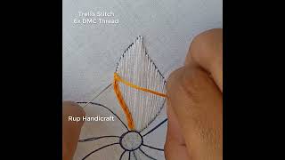 Fancy flower design hand embroidery Tutorial for beginners flora knitting bordado embroidery [upl. by Matilde]