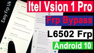 Itel Vision 1 Pro Frp Bypass 2024 Itel Vision 1 Pro L6502 Google Lock Bypass Android 10 New 2024 [upl. by Pierre]