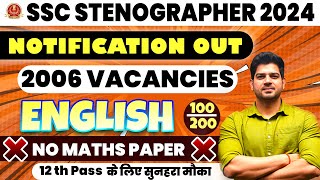 SSC STENOGRAPHER VACANCY 2024  SSC STENO QUALIFICATION SYLLABUS SALARY AGE SELECTION PROCESS [upl. by Brittne]