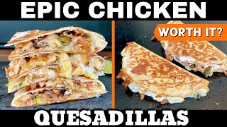 EPIC Chicken and Cheese Quesadillas on the Griddle  2 Ways  Worth the extra effort [upl. by Nuawd665]