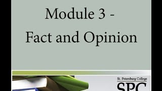 Module 3  Fact and Opinion [upl. by Zeph]