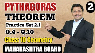 Pythagoras Theorem Practice Set 21 Part 2  10th SSC Geometry Maharashtra Board  Dinesh Sir [upl. by Eentruoc]