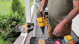 DeWalt 16ga nail gun amp Milwaukee 16ga nail gun [upl. by Lairret263]