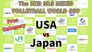 223 A④ Japan vs USA【The 2nd 3amp3 Mixed volleyball World CUP】Free Category [upl. by Noseimaj]