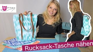 RucksackTasche mit Lederriemen nÃ¤hen â€“ DIY Eule RucksackTascheRamona [upl. by Tteragram]