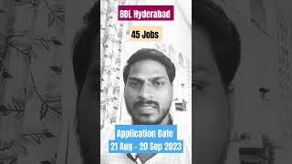 Bharat Dynamics Ltd BDL Hyderabad Jobs 2023 bdl [upl. by Akcebar909]