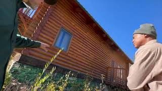 Elvie Visits Wesley’s Mountain Log Home To Evaluate Exterior Condition [upl. by Diego]