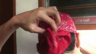 Bandana How to fold and tie as headwear [upl. by Arturo]