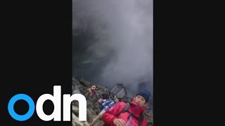 Japanese hikers frightening video catches Mount Ontakes eruption [upl. by Metzger]