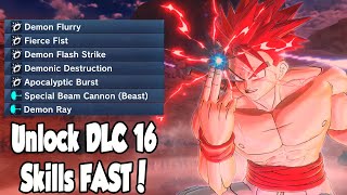 How To Unlock All DLC 16 Skills amp Content Fast Dragon Ball Xenoverse 2 [upl. by Ahselef]