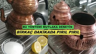 Bakır Çaydanlık Nasıl Temizlenir Bakır Çaydanlık Parlatma [upl. by Meeks]