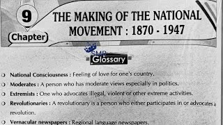 8th class social history 9th the making of the National Movement 1870 1947questionanswers [upl. by Kohl391]