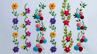 Hand Embroidery Gorgeous Stitches Embroidery  Border Embroidery  Simple Stitch Embroidery [upl. by Aleakam]