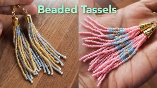 Beaded tassel makingTassel earring Easy beads tassel makingCC 210 [upl. by Unity]