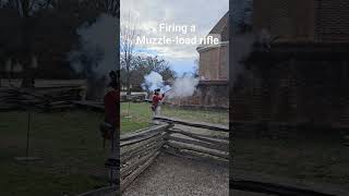 how to shoot a muzzleloading rifle RevolutionaryWar williamsburgva revolution rifle patriots [upl. by Jimmie]