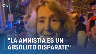 Esperanza Aguirre en la manifestación frente a Ferraz quotLa amnistía es un absoluto disparatequot [upl. by Hanavas650]