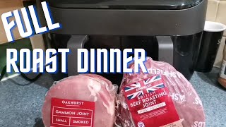 Duel Air Fryer Roast Dinner Feat Gammon Beef amp Roast Potatoes [upl. by Lleon]