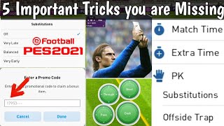 5 Most Important Tricks amp Tips you are Missing in Pes 2021 Mobile [upl. by Nimsay]