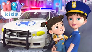 Voiture De Police dessin animé 🚔 Comptines et chansons pour enfants  HeyKids Français [upl. by Alurta]