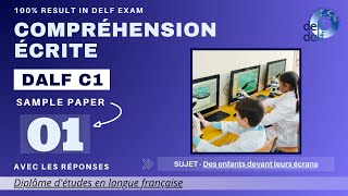 DALF C1 Compréhension écrite No 01  Written Comprehension Practice Test Online  French N You [upl. by Heddi]