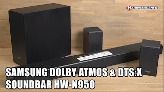 Samsung HWN950 Dolby Atmos amp DTSX soundbar review  HardwareInfo TV 4K UHD [upl. by Ahseiyt735]