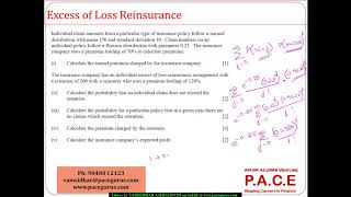 Excess of Loss Reinsurance Reinsurer Premium and Expected Profit [upl. by Vander]