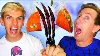 Slow Mo Ninja Gadgets vs Tacos 🌮🔔 w Stephen Sharer [upl. by Yraht]