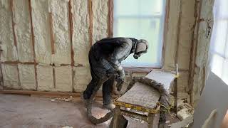 Installing closed cell spray foam in a new construction home [upl. by Sager]