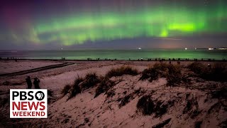 Aurora borealis puts on a dazzling display in unusual places [upl. by Almena]