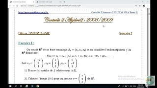 Examen algebre 2 s2 smp smc sma 2020 partie 1 [upl. by Hanser]