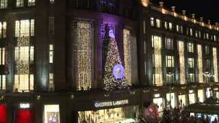 Inauguration du sapin de Noël des Galeries Lafayette Strasbourg [upl. by Timms]