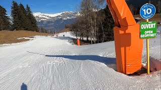 Skiing BLUE slope called CHATTRIX at MEGEVE ski resort  GoPro HD POV  Feb 2024 [upl. by Bosch]