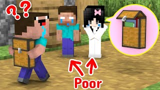 Baby Herobrine and Baby Sadako Want to go to school  Minecraft Animation [upl. by Darrow]