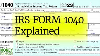 Form 1040 2023  IRS Tax Filing  Single No Dependents  Money Instructor [upl. by Neltiak]