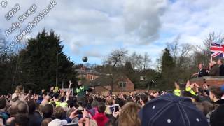 Ashbourne Shrovetide Football 2015 turning up the ball in Slow Motion [upl. by Yelreveb913]